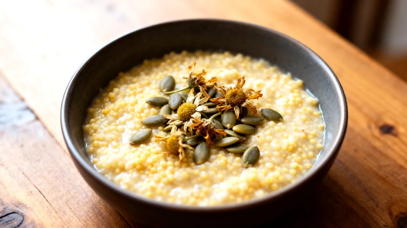 Porridge di miglio con semi di zucca e camomilla"